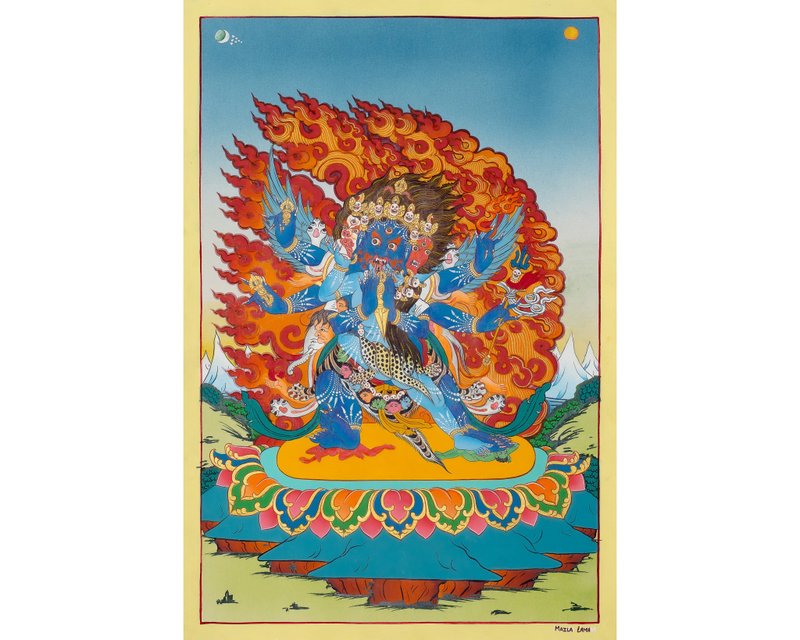 神圣金刚橛唐卡 – 力量与净化的正宗象征 - 墙贴/壁贴 - 其他材质 多色
