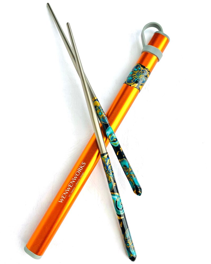 纯钛筷子【温纹陶】工艺 | 钛玺筷 金绽富贵 H 系列 - 筷子/筷架 - 其他金属 绿色