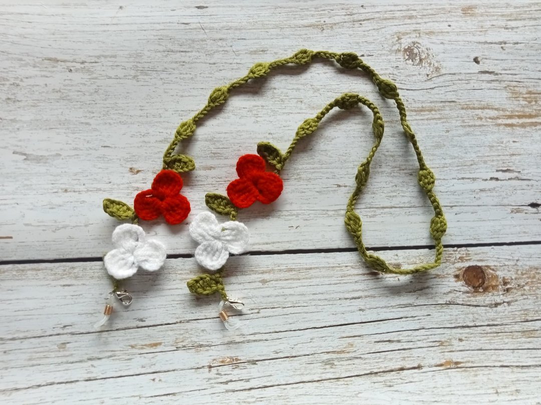 Crochet Mask Holder Mask Savers Mask chain Lanyard - 挂绳/吊绳 - 其他材质 绿色