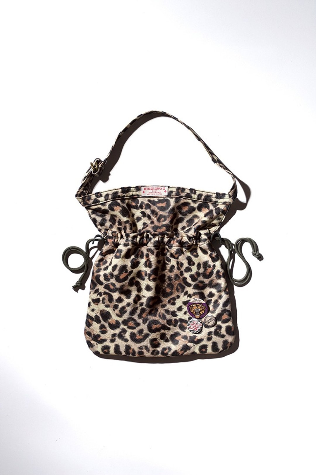 【METALIZE】Urban Apron Bag 复古抽绳小包/豹纹限定版 - 侧背包/斜挎包 - 尼龙 咖啡色