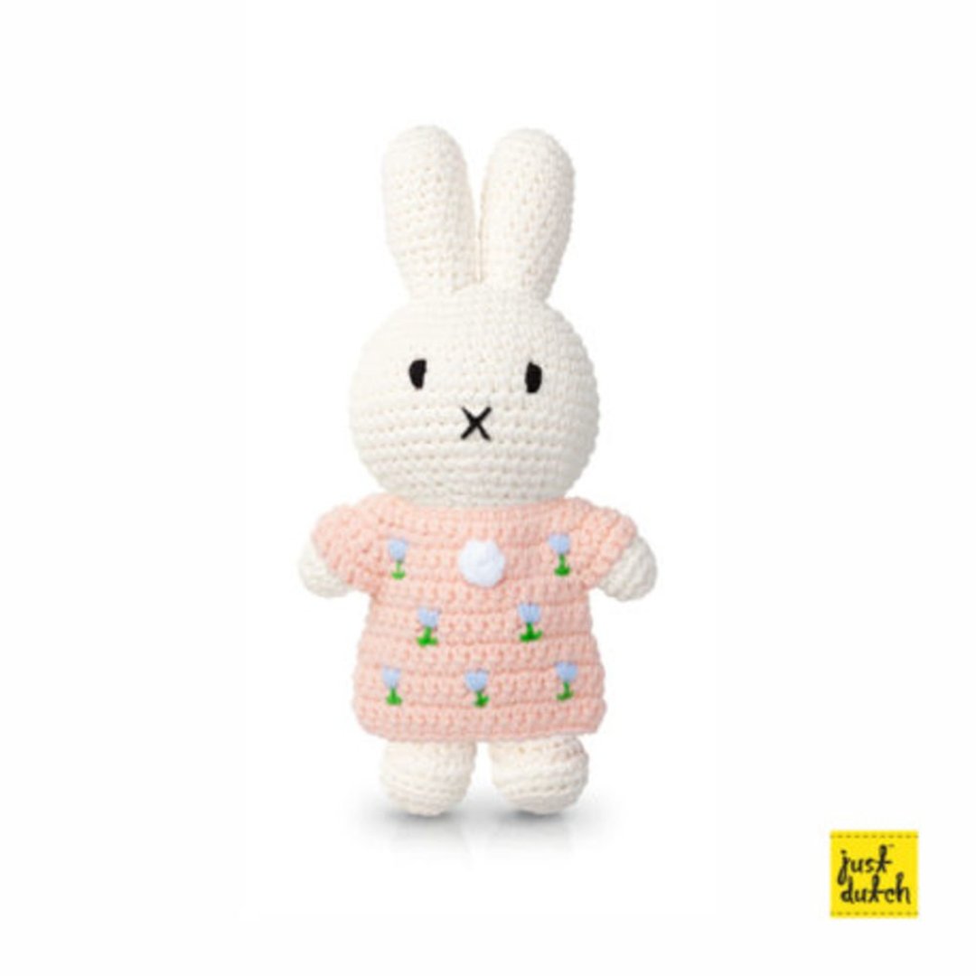 Miffy 手工制米飞兔【浅粉红花裙】 - 玩具/玩偶 - 棉 多色