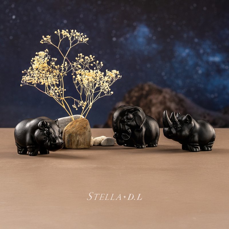 黑曜石水晶摆件-动物磨砂款 D32302 - 玩偶/公仔 - 水晶 黑色
