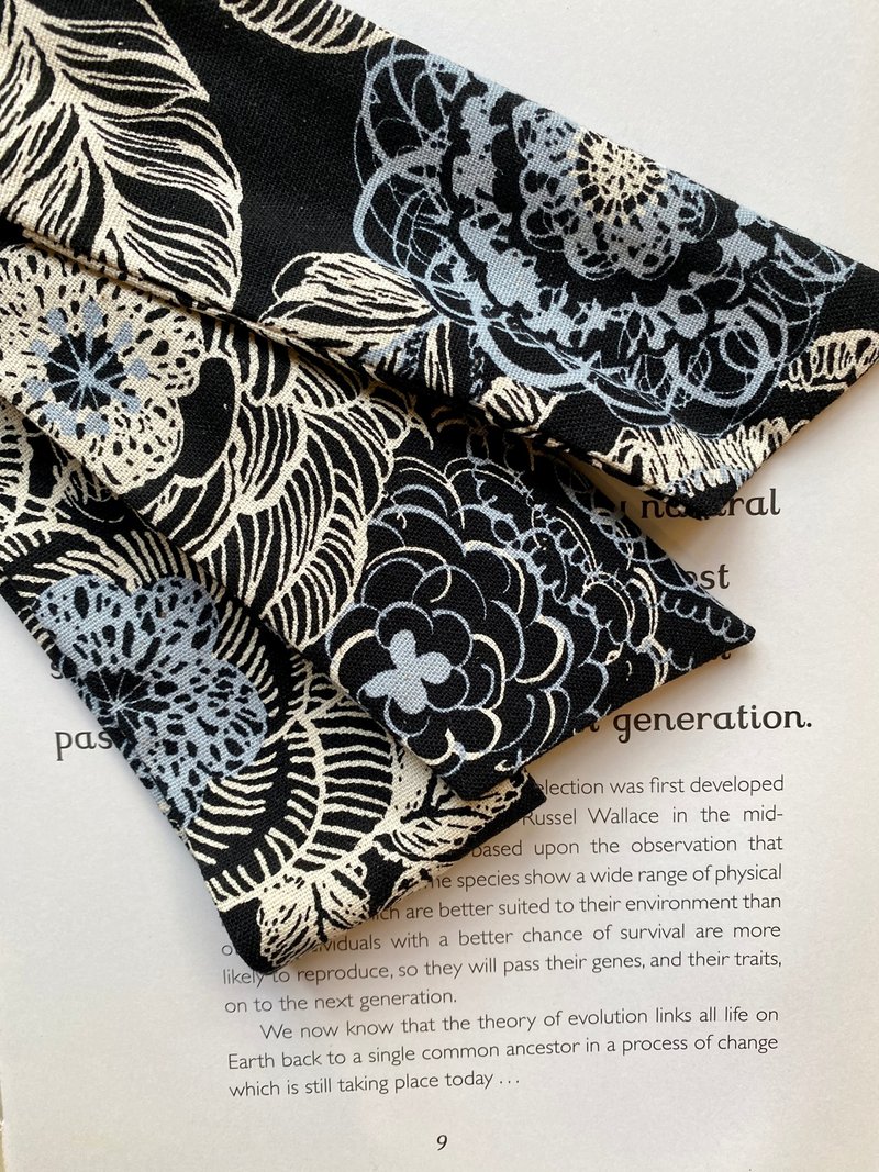 手绘线条花 软管发带 / 细版 - 发带/发箍 - 棉．麻 黑色