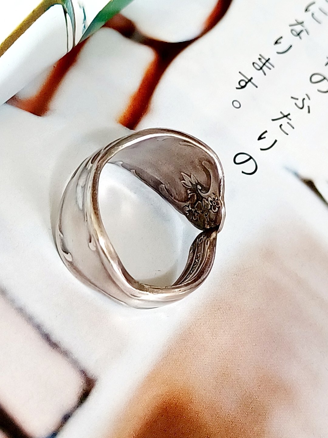 vintage jewelry Original Rogers 古董镀银汤匙 戒指 - 戒指 - 其他金属 
