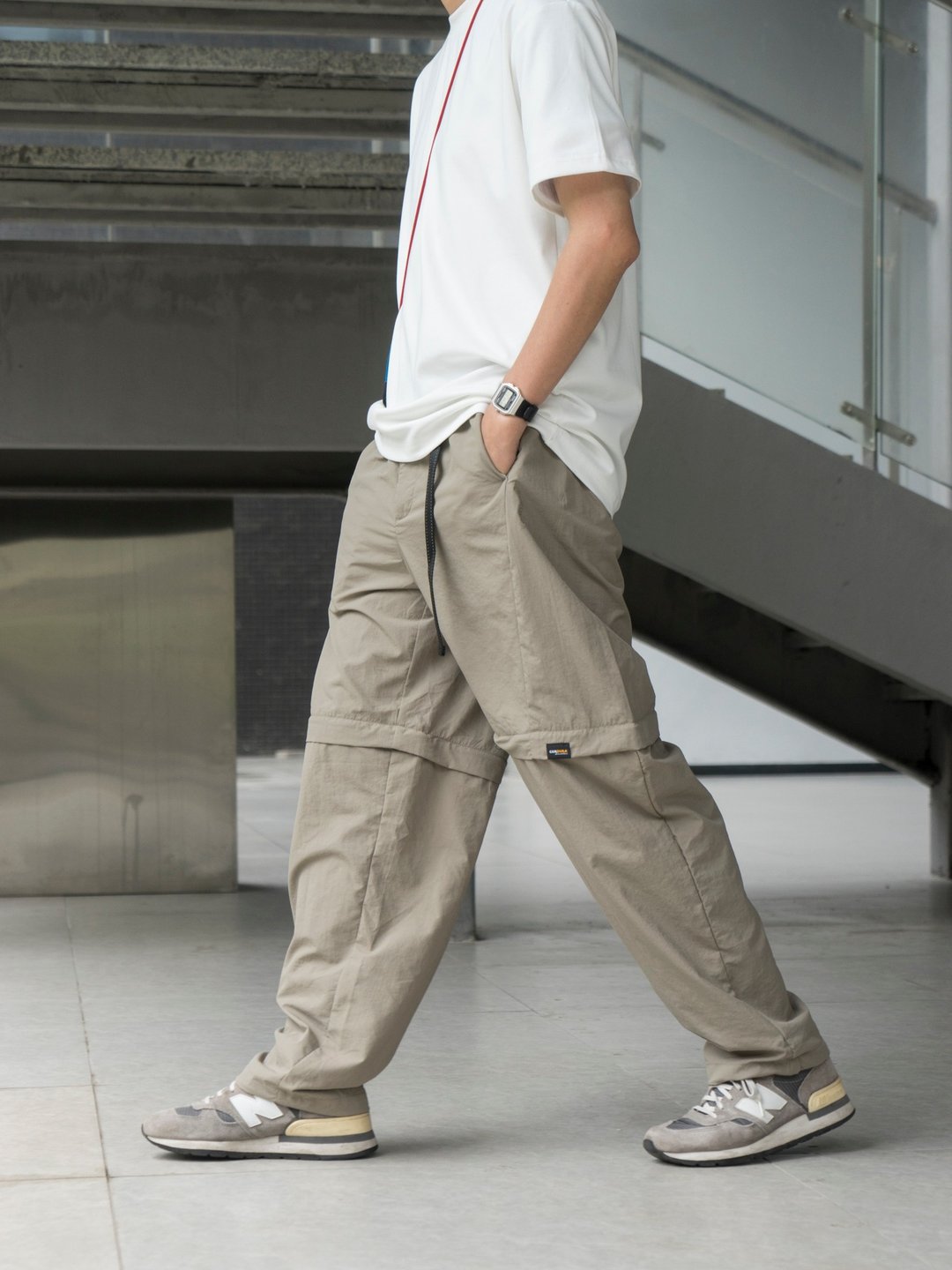 PANTS 2ways 夏季輕薄透氣戶外褲子 可拆褲管 Cityboy舒適短褲 - 男士长裤 - 聚酯纤维 卡其色