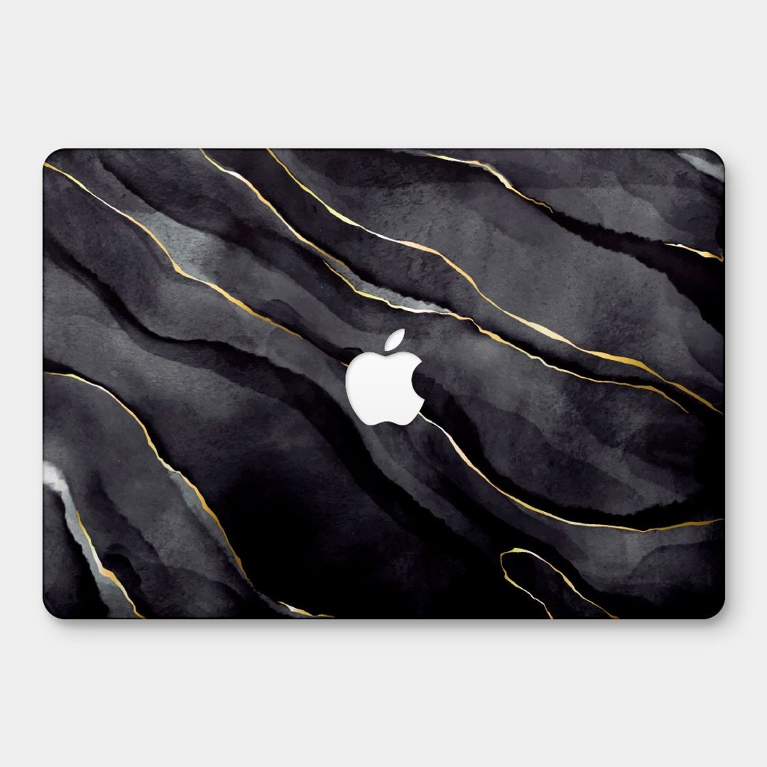 仿黑色大理石 材质 MacBook 超轻薄防刮保护壳 笔电壳 PS010 - 平板/电脑保护壳 - 塑料 黑色