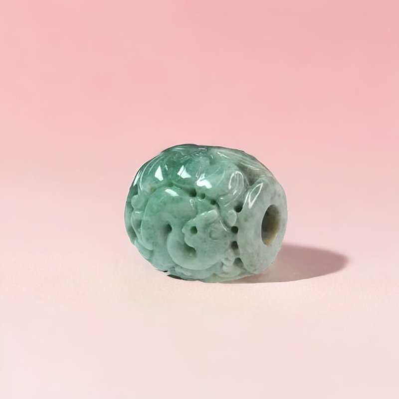 【万事亨通】飘花翡翠雕花路路通 | 天然缅甸A货翡翠 | 送礼 - 吊饰 - 玉石 多色