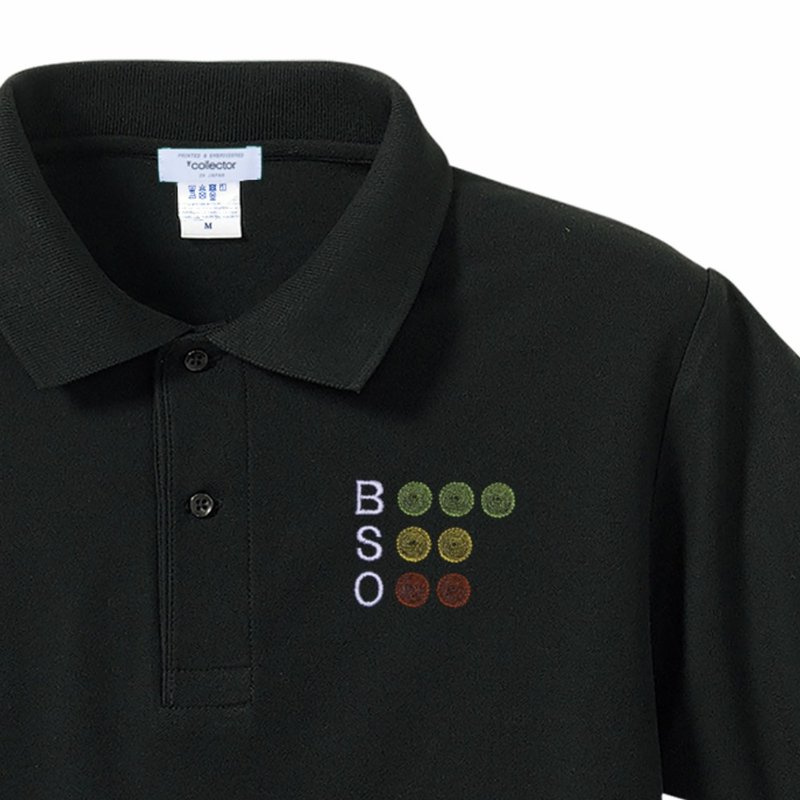 父亲节礼物。送给棒球迷的礼物。霓虹灯标志 BSO（投球、击球、出局）刺绣 Polo 衫，最大尺寸 XXXL - 女装衬衫 - 其他材质 黑色