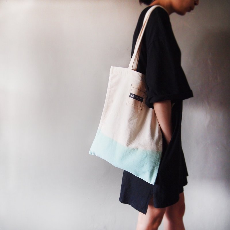 Ma'pin 十字压色LOGO＋湖水绿缎染  短背带 - 侧背包/斜挎包 - 棉．麻 