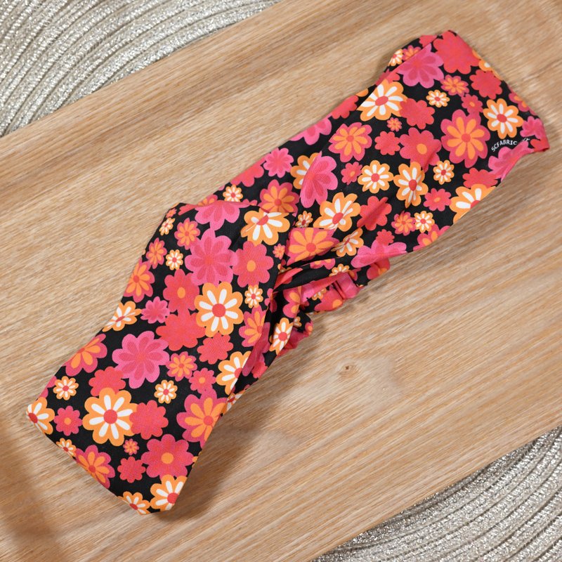 粉红色 彩丝糖 Chelsea 发带 - 发带/发箍 - 棉．麻 