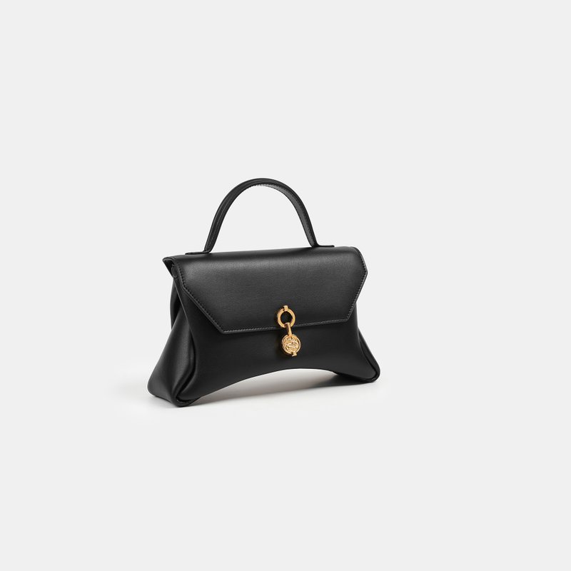 Mini Rococo Bag 玉米基纯素皮革 手提包 斜背包 黑色 - 手提包/手提袋 - 人造皮革 黑色