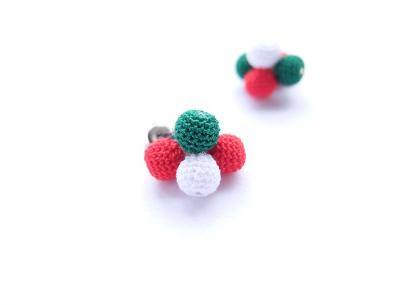 Tawawa Pierce/ Clip-On - 耳环/耳夹 - 棉．麻 多色