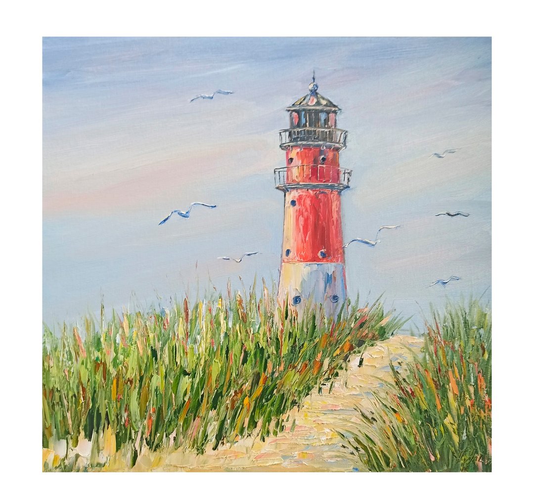 灯塔油画海景原创艺术 Impasto Seascapes 灯塔油画 - 墙贴/壁贴 - 棉．麻 蓝色