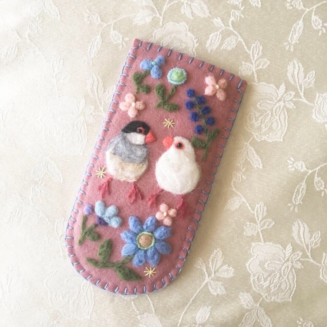 glasses case of javasparrow - 其他 - 羊毛 粉红色