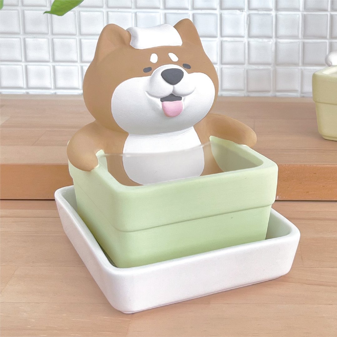 日本Decole 自然气化加湿器 - 湿润泡汤之小柴犬 - 摆饰 - 陶 卡其色