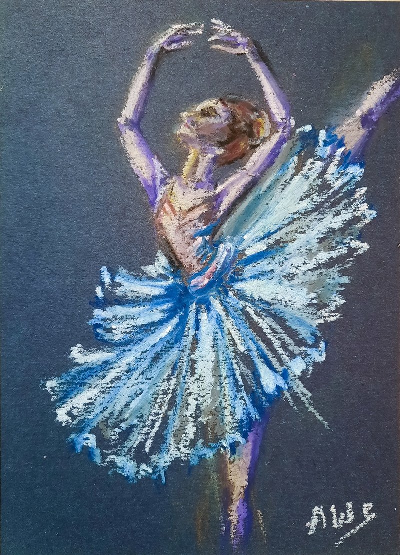 芭蕾舞女演员画 油画棒画 舞者画 小原创艺术 - 海报/装饰画/版画 - 其他材质 多色