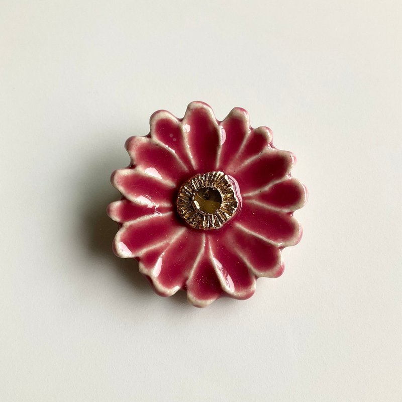 陶瓷胸针 Flowers / Re - 胸针 - 陶 红色
