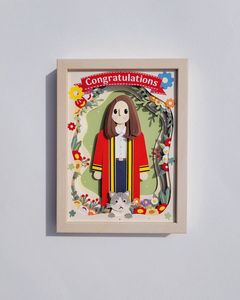 Layered custom papercut frame: graduation theme. - 画框/相框 - 纸 