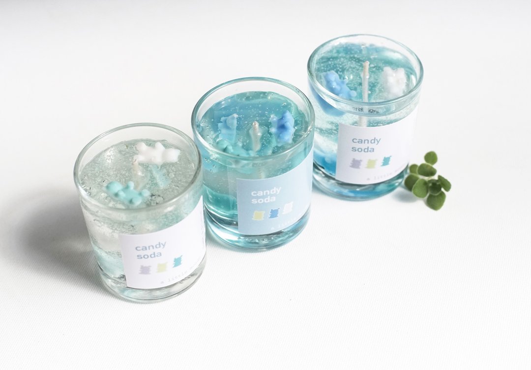 小熊吃茶店。小熊软糖汽泡烛 材料包 /夏日凉感 - 蜡烛/香氛/手工皂 - 蜡 透明