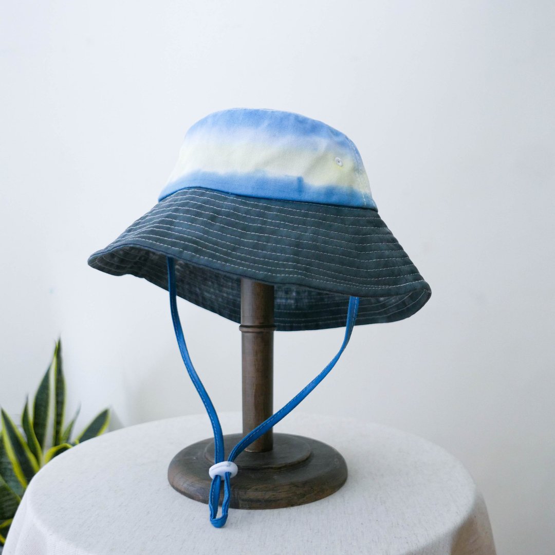 山顶 手染渔夫帽 登山帽 - 帽子 - 棉．麻 蓝色