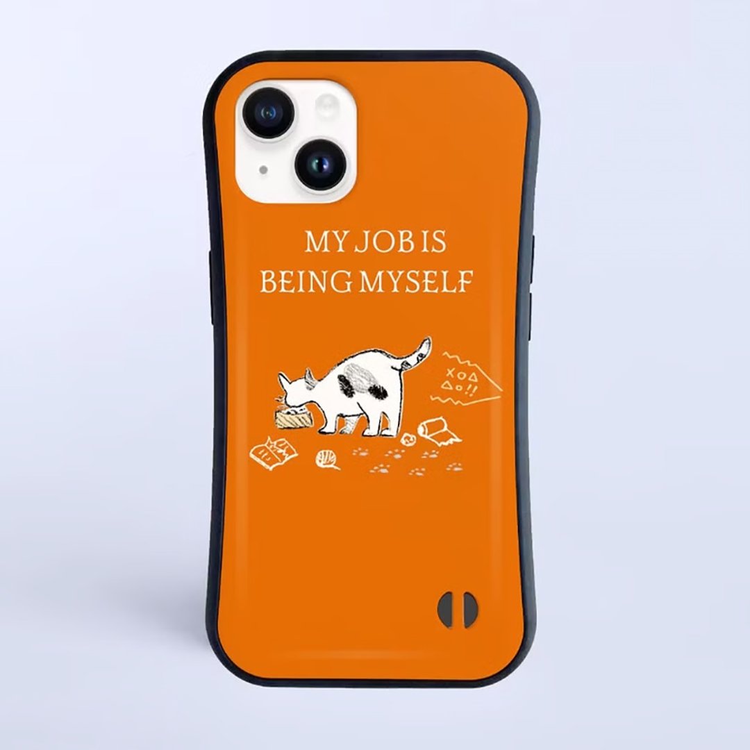 MY JOB IS BEING MYSELF / 防撞握把 iPhone 手机壳 - 手机壳/手机套 - 塑料 白色