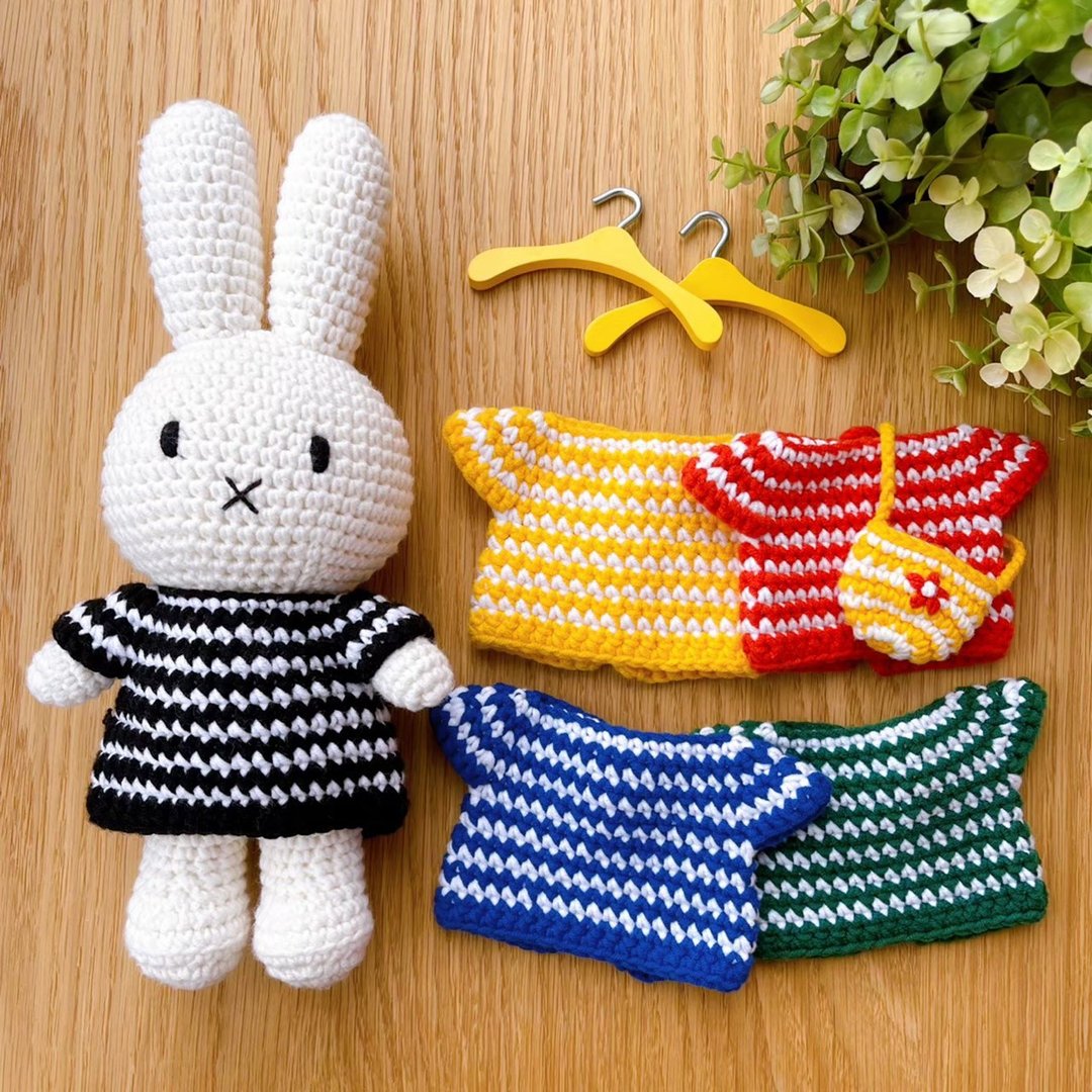 荷兰 Just Dutch | 手工编织 衣服 Miffy Melanie 条纹系列 - 玩偶/公仔 - 棉 多色