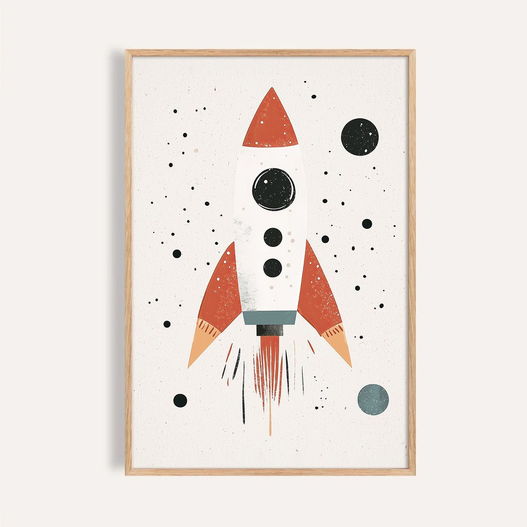 宇宙探险出发 Space Rocket / 童话系列插画挂画 - 海报/装饰画/版画 - 纸 