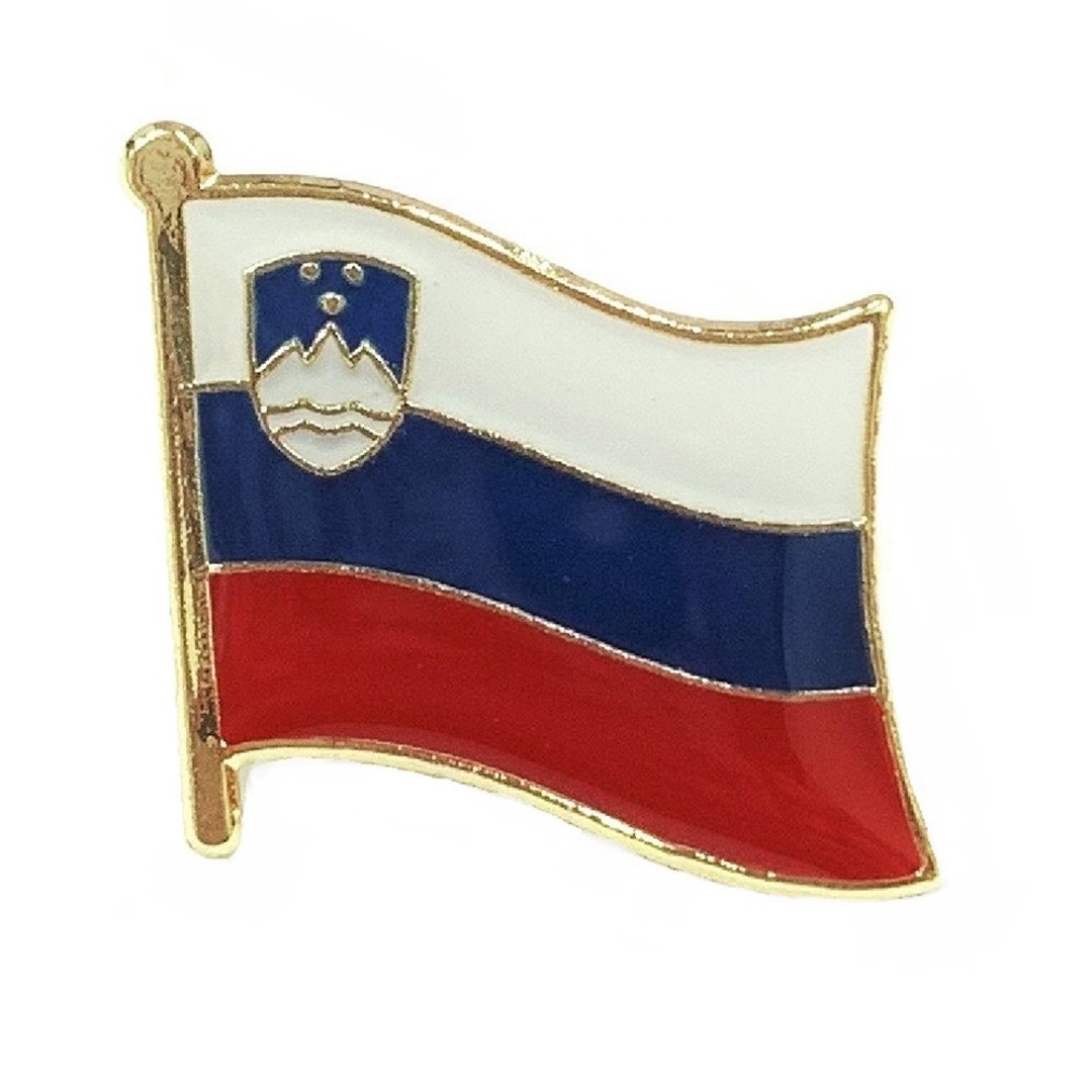 Slovenia 斯洛文尼亚 国旗国旗纪念别针 国徽胸徽 游学出国 国家 - 胸针 - 其他材质 多色