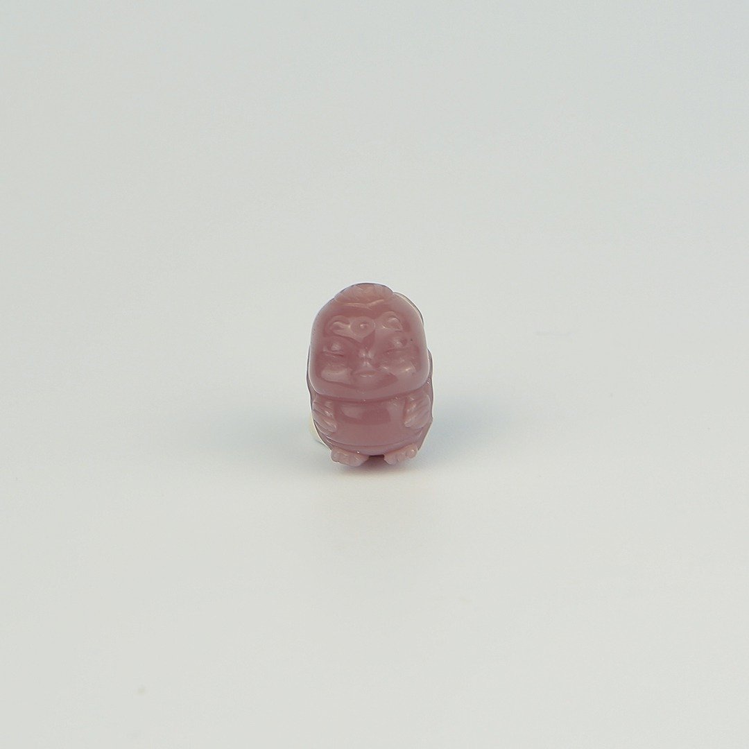 051941荷叶羊/朱色/带孔素材/月夜城/阿拉善/晶石/天然/水晶 - 金工/饰品 - 水晶 红色