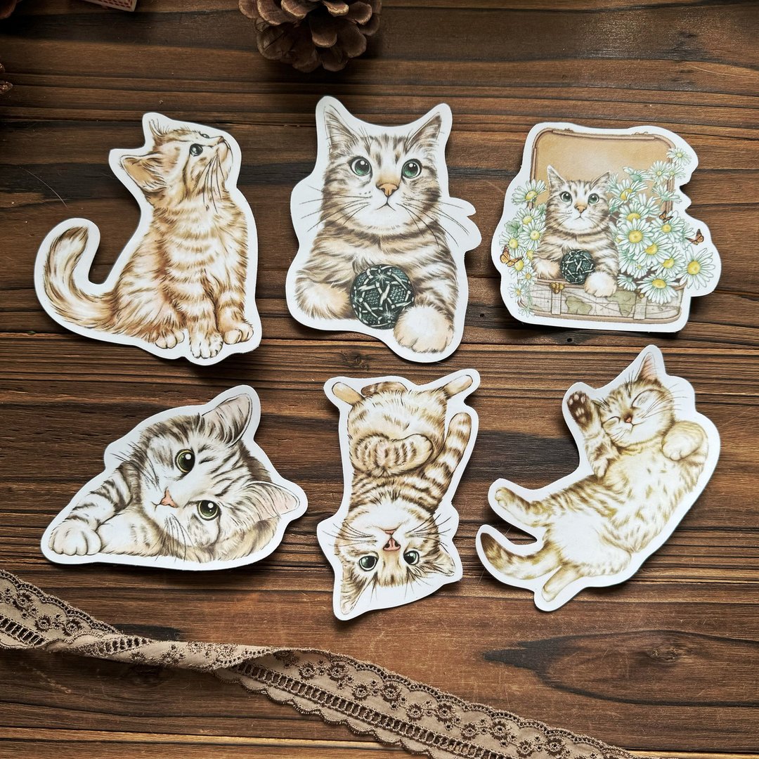 可定制化 · 猫咪日常 Cats Daily/防水贴纸/行李箱/笔电/pvc贴纸 - 贴纸 - 纸 