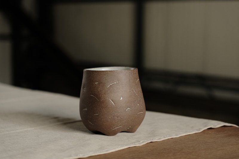 水杯 l 贝壳化石 l 陶杯 - 咖啡杯/马克杯 - 陶 咖啡色