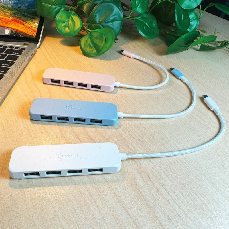 j5create环保材质USB-C Gen2转四端口Type-A高速集线器– JCH341E - 电脑配件 - 环保材料 