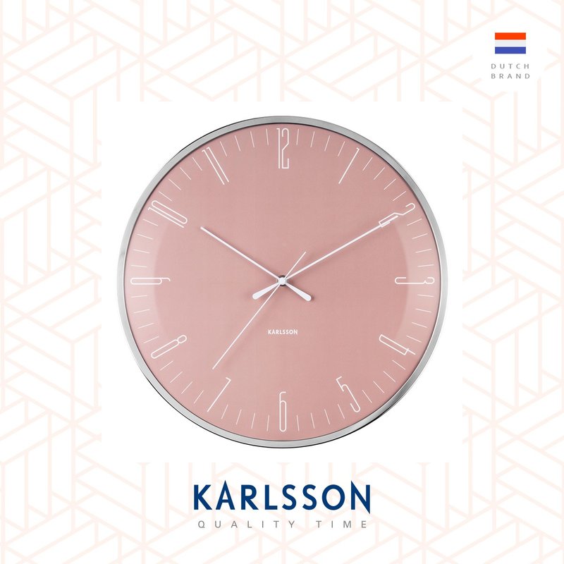 荷兰 Karlsson, Wall clock Dragonfly dusty pink, Dome glass - 时钟/闹钟 - 玻璃 粉红色