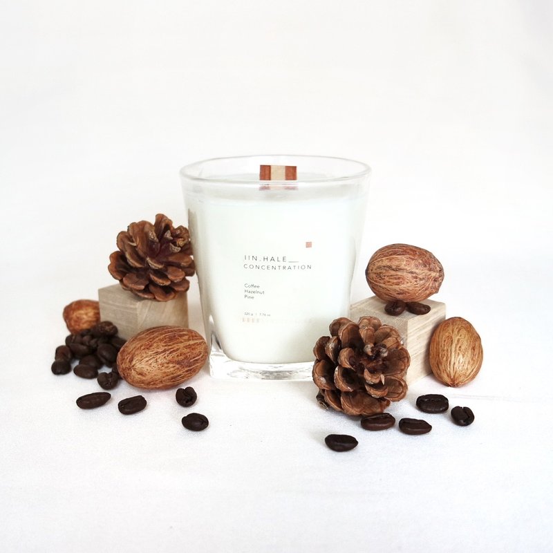 iinhale Concentration 大豆香薰蜡烛 | 咖啡香 200g - 蜡烛/烛台 - 蜡 白色