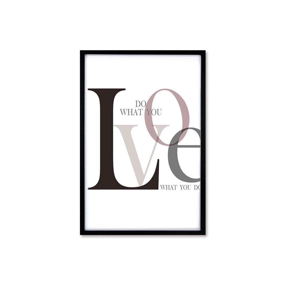 北欧风装饰画相框 Do What You Love 时尚款 黑色框 63x43cm - 画框/相框 - 木头 黑色