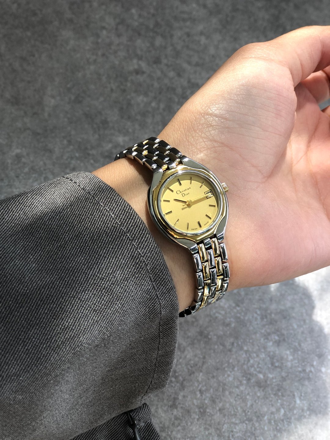 【 日本直送 名牌中古包 】Christian Dior 手表 金色 银色 不锈钢 石英 3001 vintage 3wb7km - 女表 - 不锈钢 银色