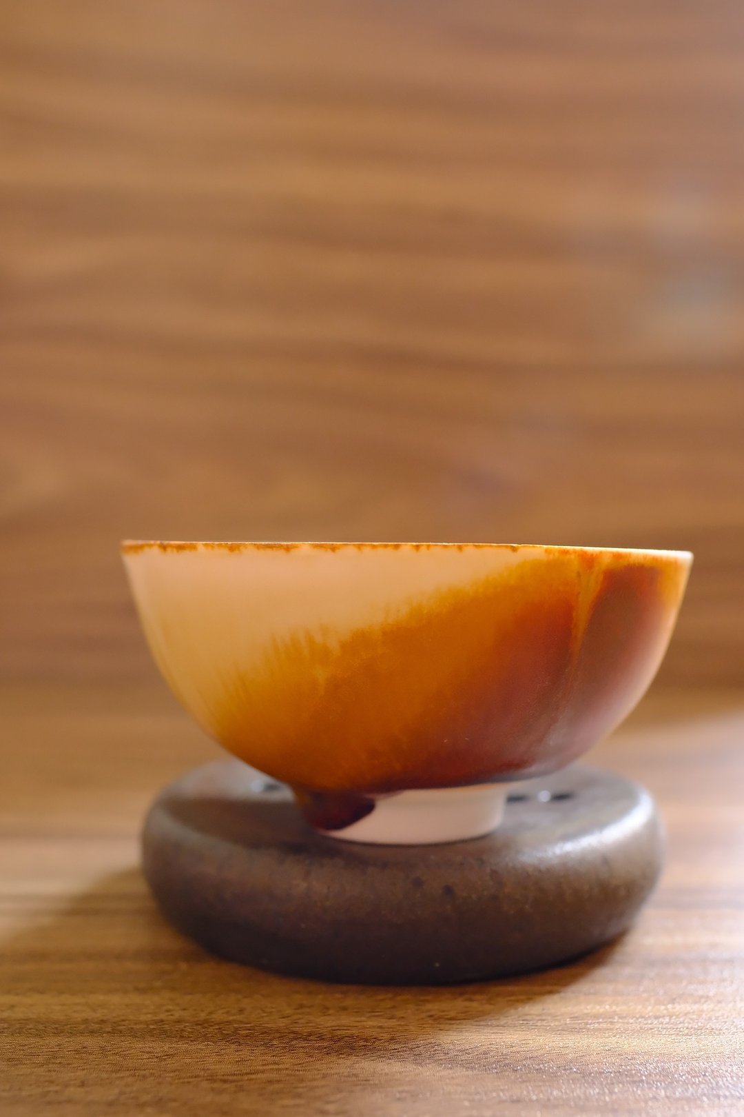 柴烧茶杯 - 落灰志野琥珀茶杯 - 陶艺 - 陶 金色