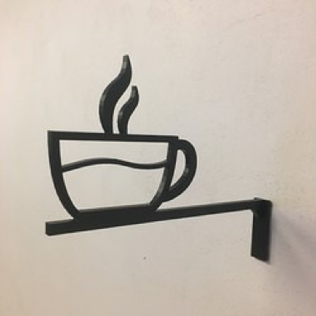 Coffee cup sign Hollow type break room - 摆饰 - 木头 