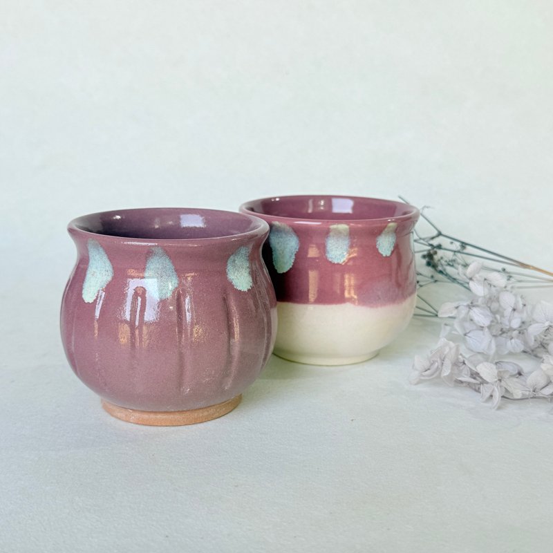 绛紫。盆栽 陶盆 有孔花盆 手工陶器 新年礼物 - 植栽/盆栽 - 陶 紫色