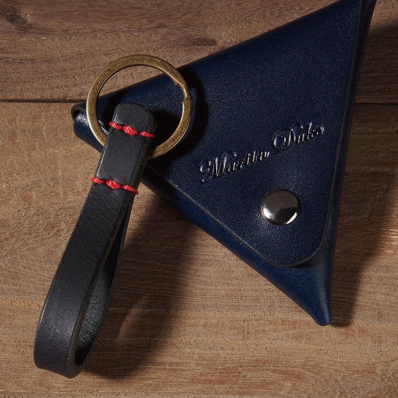 【圣诞礼盒】A组 三角零钱包+简约钥匙圈 - 钥匙链/钥匙包 - 真皮 多色