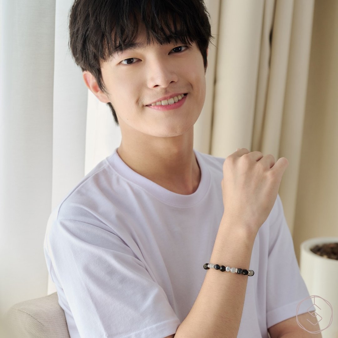 往昔 | 金曜石 黑发晶 拉长石 S925纯银 | 男款水晶手链 - 手链/手环 - 水晶 黑色