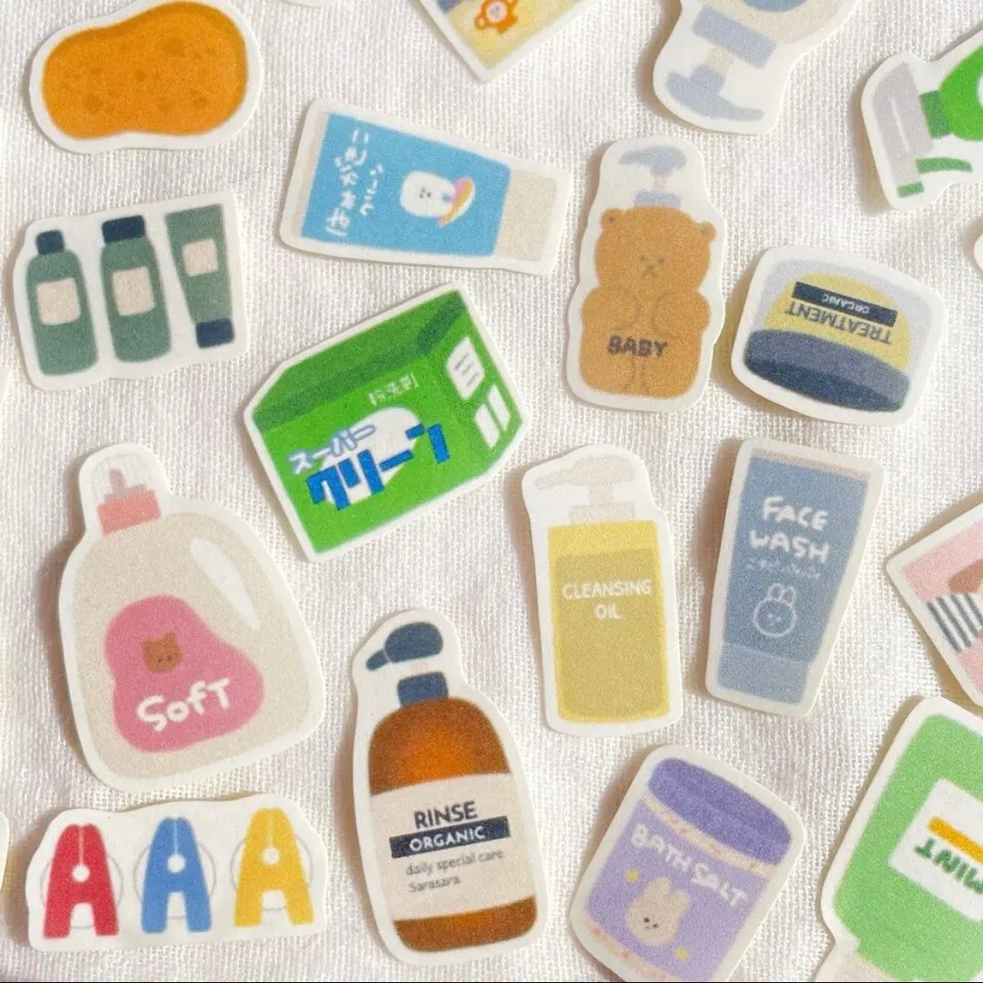 浴室日用品贴纸 - 贴纸 - 纸 多色