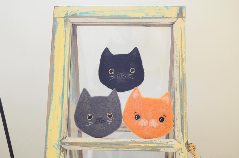 【在线】课程材料包-基础1 羊毛毡(针毡)大头猫杯垫(附教学影片) - 编织/羊毛毡/布艺 - 羊毛 