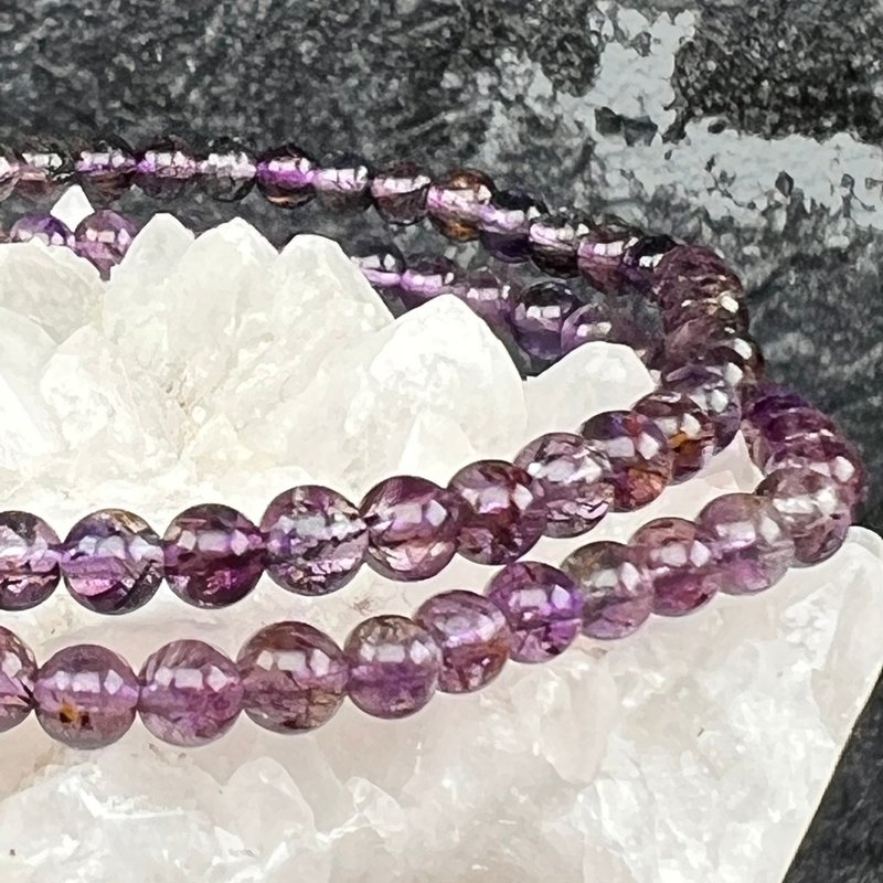 小精品  黑嘉伦 小咪珠 手串 - 手链/手环 - 水晶 紫色