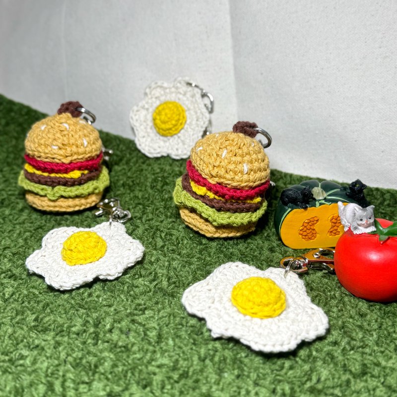 【吊饰】汉堡&荷包蛋 - 吊饰 - 棉．麻 