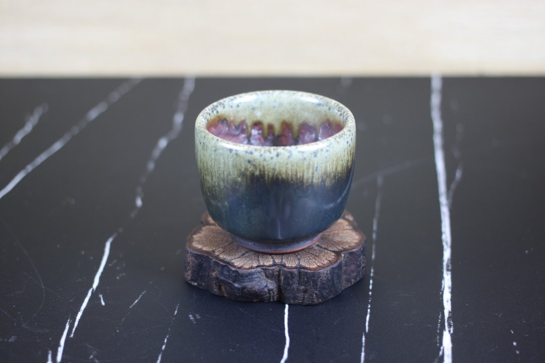 【我爱妈妈】柴烧 天目釉 手拉坏杯 莺歌陶艺名家叶敏祥手作 - 茶具/茶杯 - 陶 