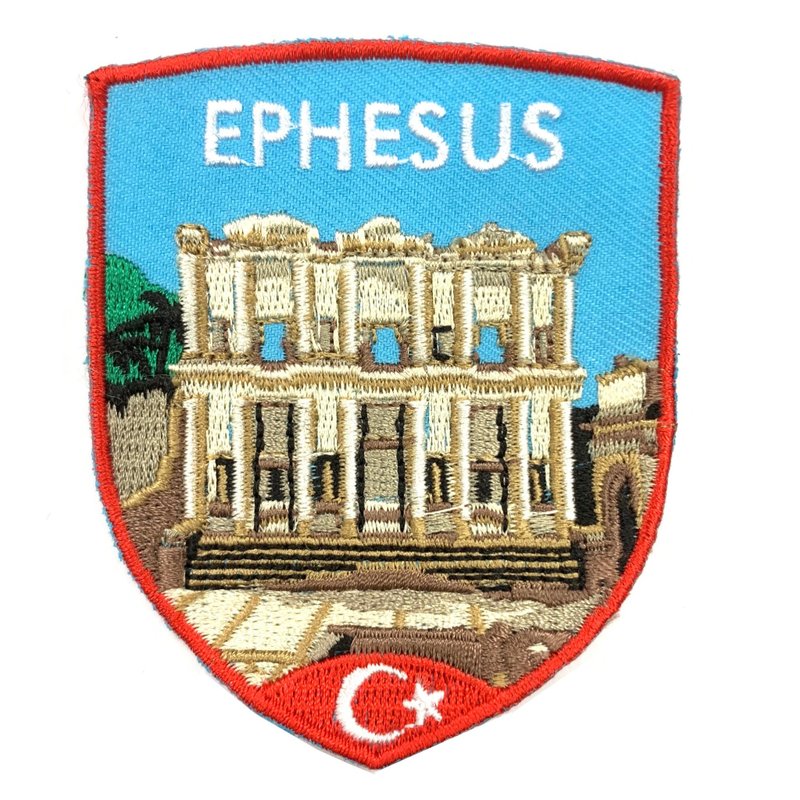 土耳其 以弗所 博物馆 考古地标 PATCH 刺绣布章 贴布 布标 烫贴 - 徽章/别针 - 绣线 多色