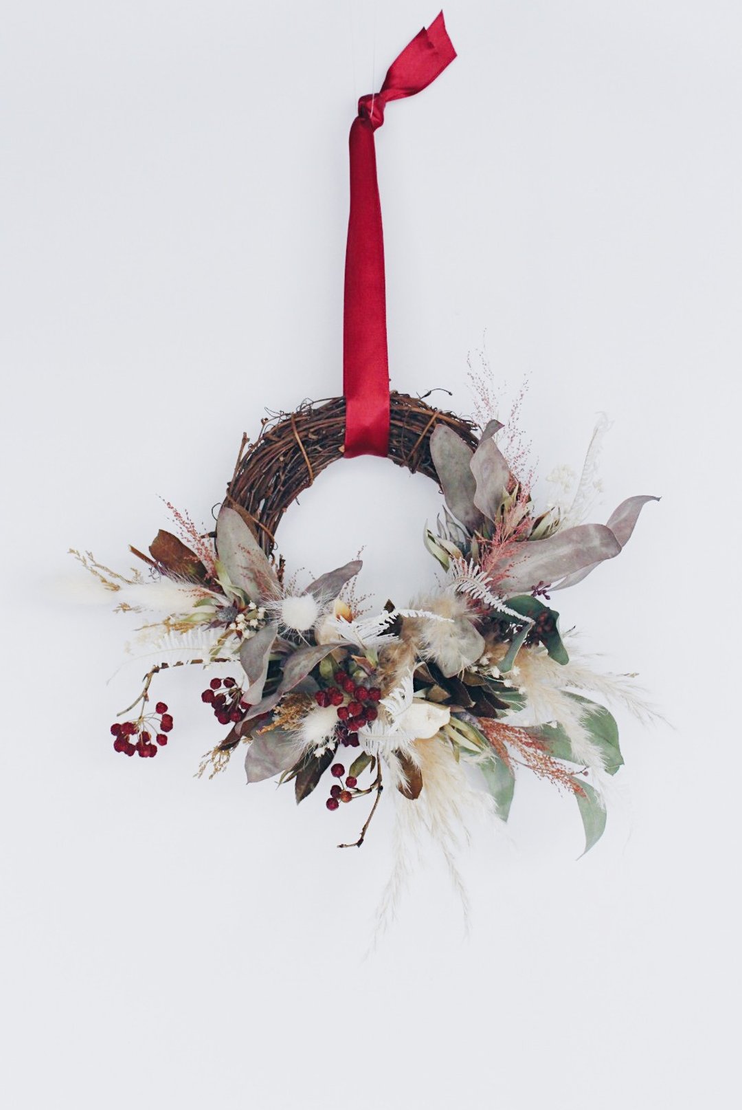Xmas Wreath!【智慧女神-Athena】干燥花 花圈 布置 圣诞节 装饰 - 摆饰 - 植物．花 红色