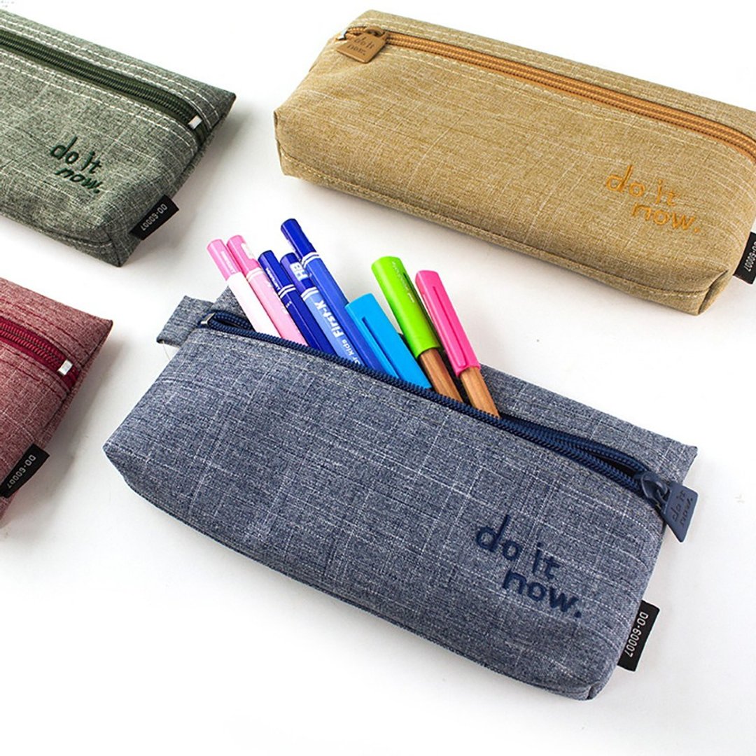 长型扁笔袋/学生文具用品/雪花布笔盒笔袋-do it now. - 铅笔盒/笔袋 - 其他材质 