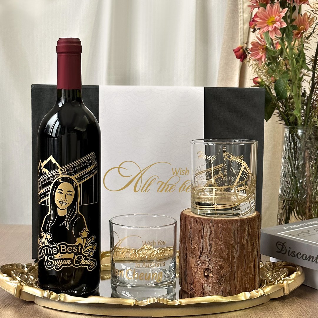 【告别礼物】定制化红酒礼盒 香港情怀香港地图杯 威士忌杯订制 - 酒类 - 玻璃 